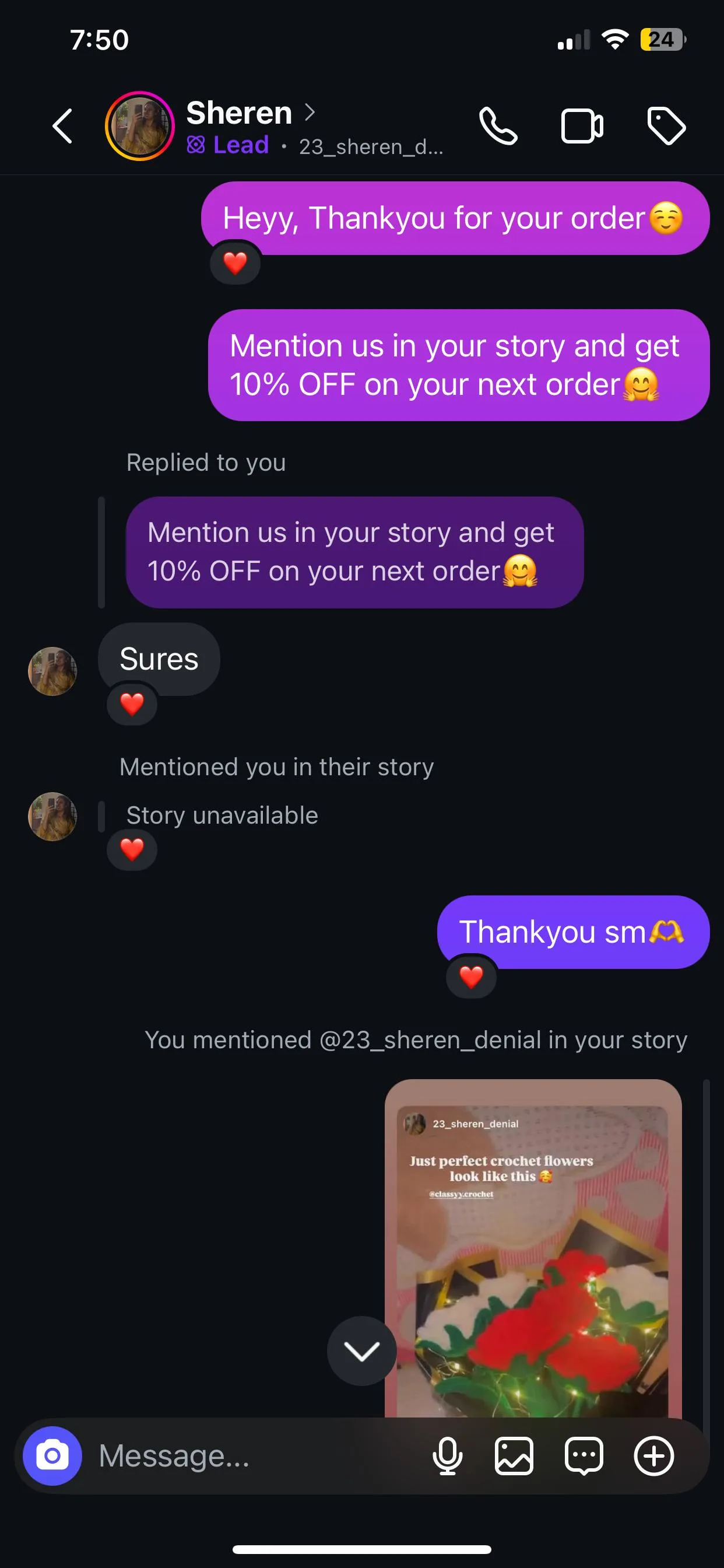 Instagram Customer Review